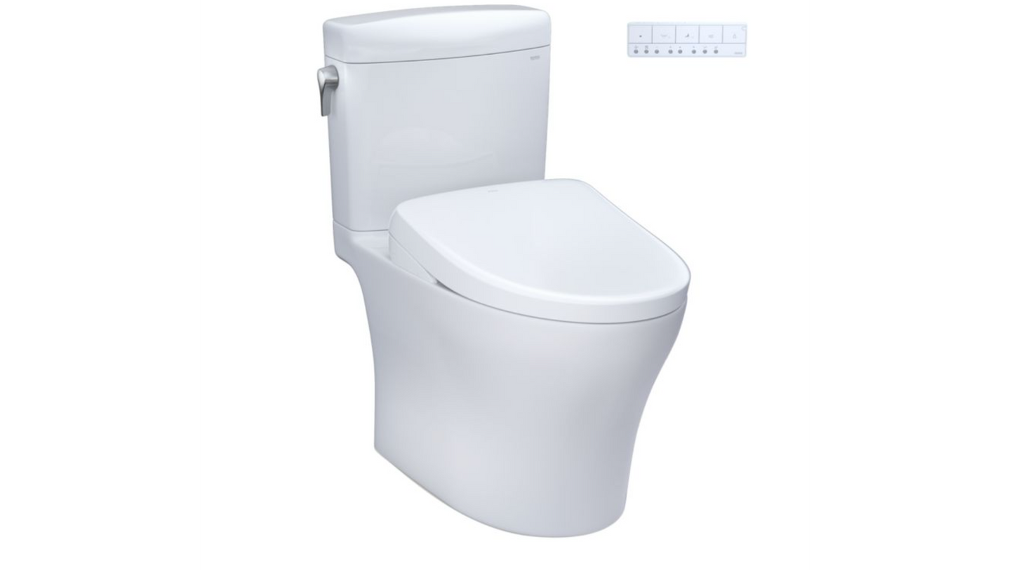 Toto Aquia IV Cube - Washlet + S7 Two-piece Toilet - 1.28 GPF & 0.9 GPF