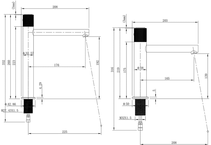 Robinet de salle de bains à commande thermostatique NoHo de Kodaen - F11220