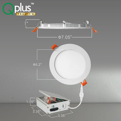 Qplus Dot Lighting Luminaire encastré à panneau mince à DEL de 6 po