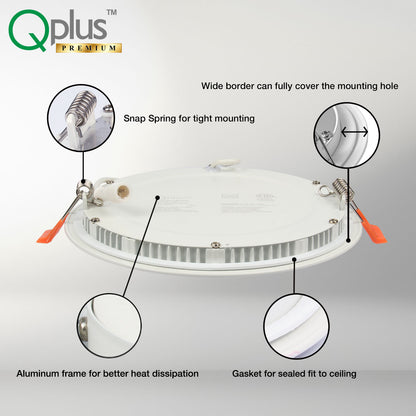 Qplus Dot Lighting Luminaire encastré à panneau mince à DEL de 6 po