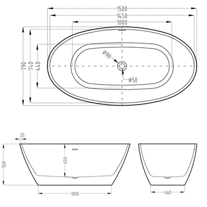 Baignoire autoportante monobloc Kodaen EGG PLUS