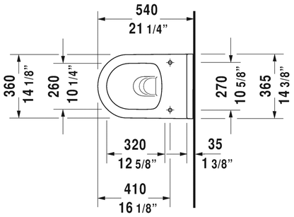 Duravit Starck 3 One-Piece Rimless Wall-Mount Toilet Dual-Flush 252709