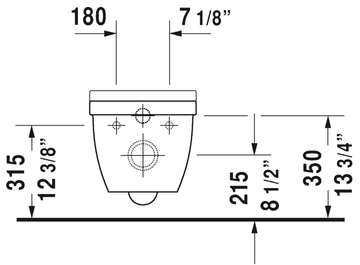 Duravit Starck 3 One-Piece Rimless Wall-Mount Toilet Dual-Flush 252709