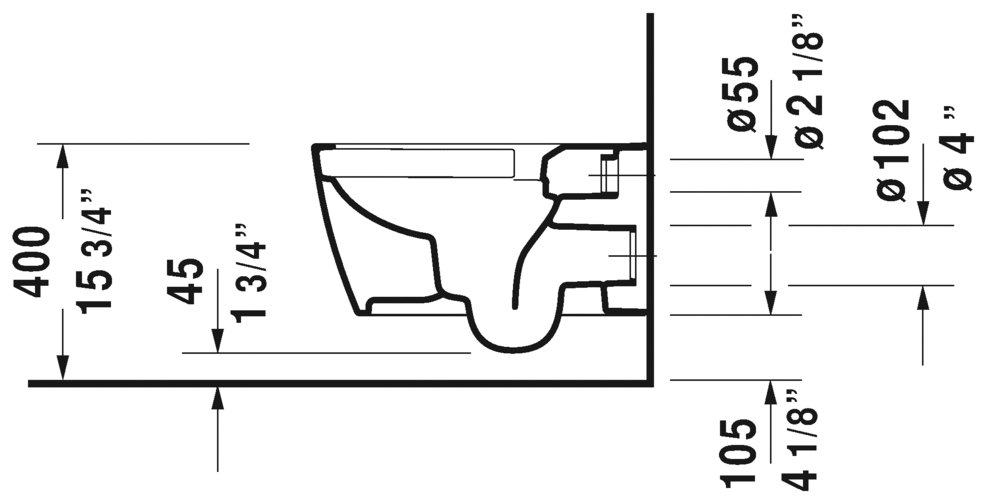 Duravit ME by Starck Rimless Wall-mounted Toilet 252909