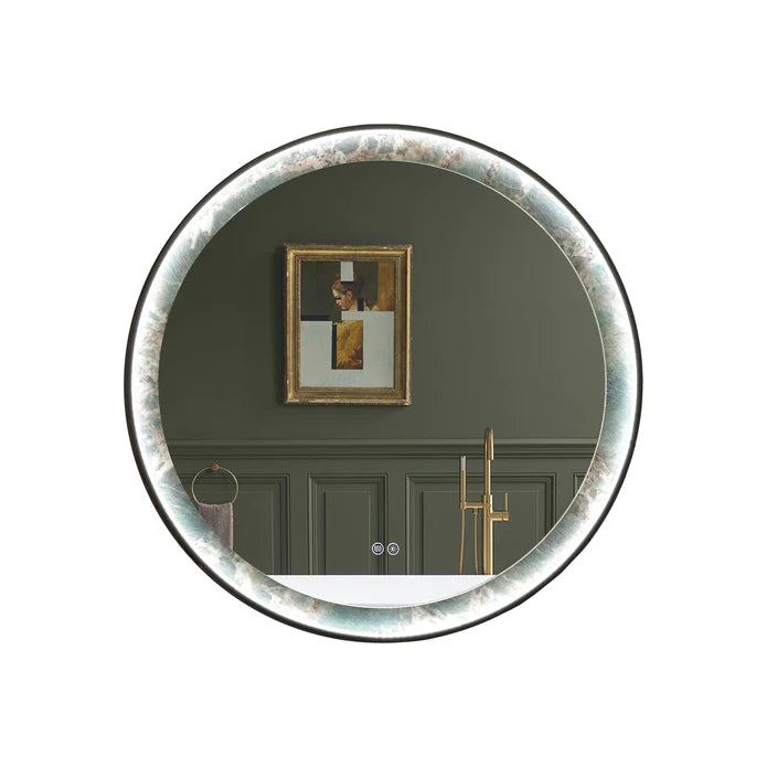 Kodaen Roundy Singtered Stone Miroir de courtoisie LED pour salle de bain (fond vert Amazon) LEDBMF624-GSLAB