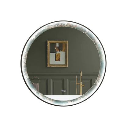 Kodaen Roundy Singtered Stone Miroir de courtoisie LED pour salle de bain (fond vert Amazon) LEDBMF624-GSLAB