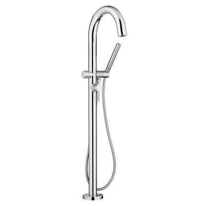 Robinet de baignoire autoportant rond contemporain American Standard avec douche personnelle pour valve brute Flash avec poignée à levier