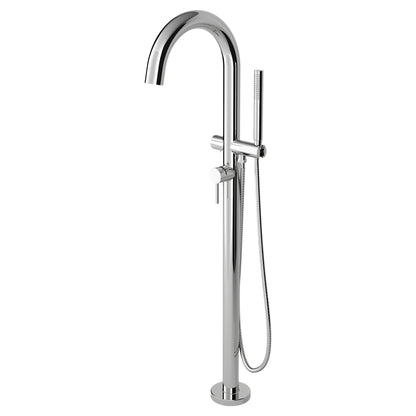 Robinet de baignoire autoportant rond contemporain American Standard avec douche personnelle pour valve brute Flash avec poignée à levier