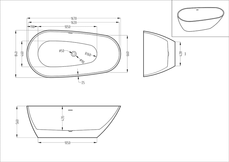 Kodaen MELON One Piece Freestanding Bathtub