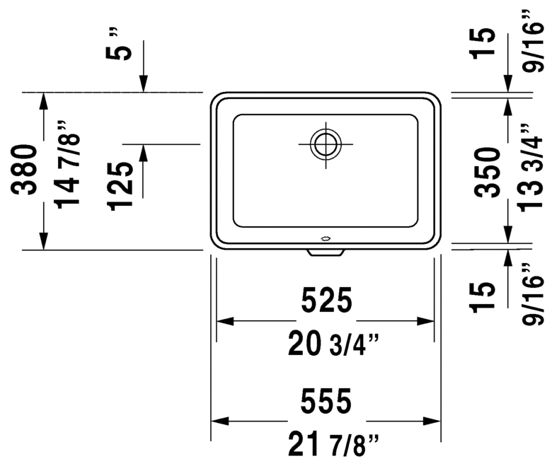 Duravit 2nd Floor Undermount  Lavatory Vanity Sink Basin - 031653