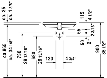 Duravit 2nd Floor Undermount  Lavatory Vanity Sink Basin - 031653