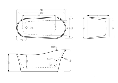 Baignoire autoportante monobloc Kodaen HIHEEL