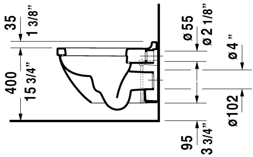 Duravit Starck 3 One-Piece Wall-Mount Toilet Dual-Flush 1.60GPF 222509