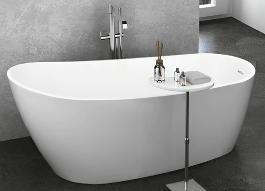 Zitta Issa White Free Standing Tub 59.5" x 29" x 27.5" With Chrome Waste & Overflow - Renoz