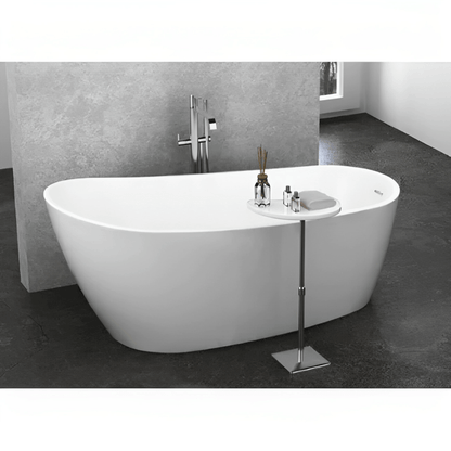 Zitta Issa White Free Standing Tub 59.5" x 29" x 27.5" With Chrome Waste & Overflow - Renoz