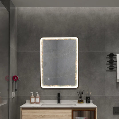 Kodaen Infinity Rd Singtered Stone Bathroom LED Vanity Mirror (Amazon Green Background) - LEDBMF217GSLAB