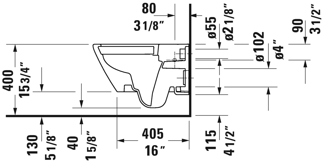 Duravit WC mural Duravit sans rebord - 257709