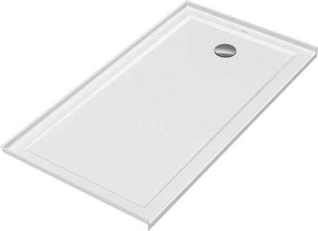 Base de douche Duravit profil bas 60"x32", bride intégrée droite, blanc - 720249000000090