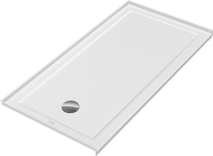 Base de douche Duravit profil bas 60"x30", bride intégrée gauche, blanc - 720246000000090