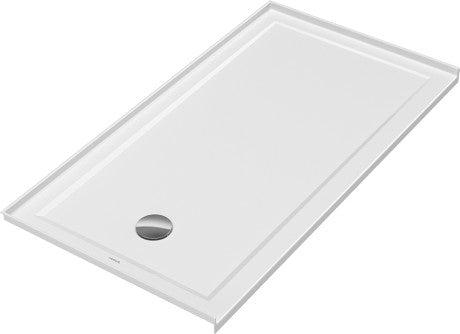 Base de douche Duravit profil bas 60"x32", bride intégrée gauche, blanc