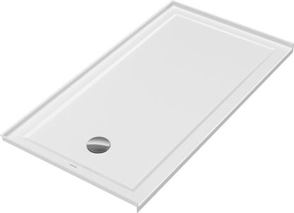 Base de douche Duravit profil bas 60"x32", bride intégrée gauche, blanc