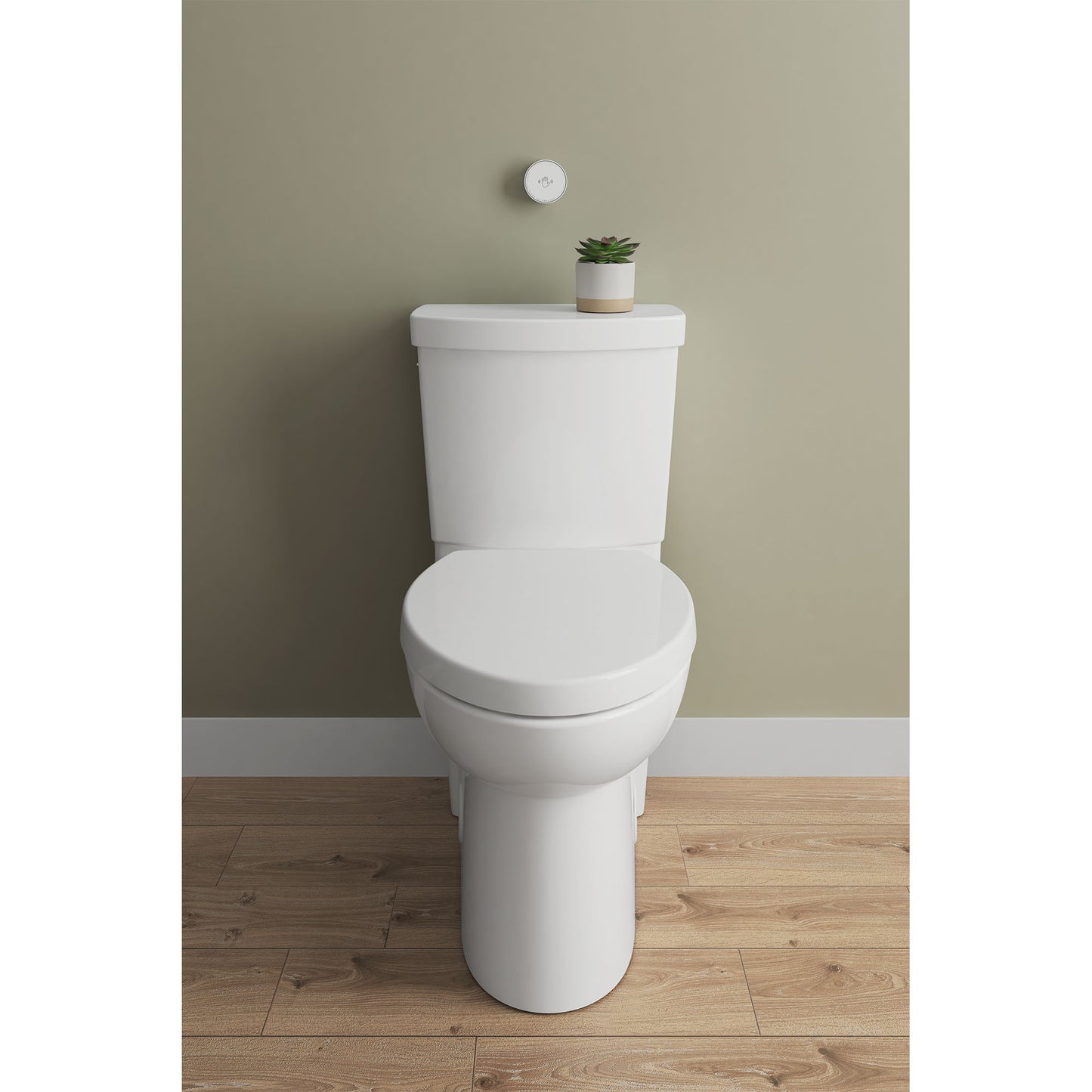 American Standard Studio Touchless Skirted Two-Piece 1.28 gpf/4.8 Lpf Chair Height Elongated Toilet with Seat