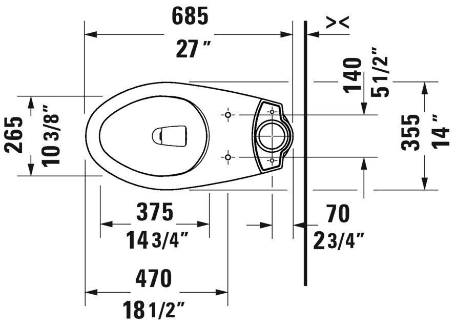 Duravit Two-Piece Toilet Bowl (Only) - 2034010000