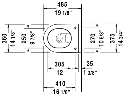 Duravit Starck 3 One-Piece Wall-Mount Toilet Dual-Flush 1.60GPF 222709