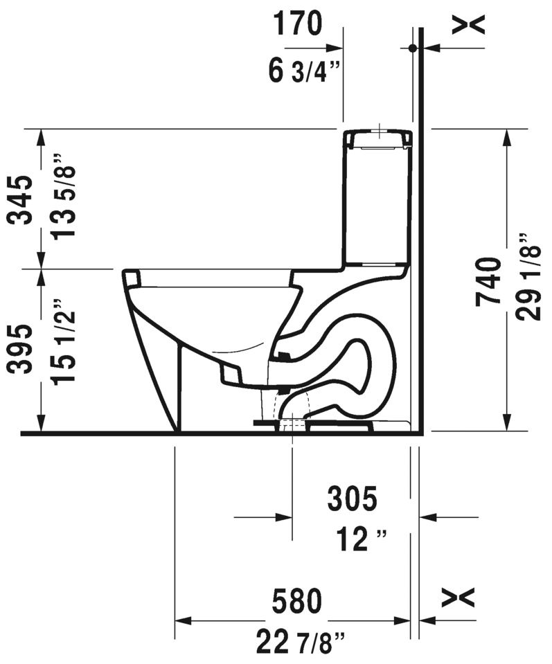 Duravit Starck 2 One-Piece Single Flush Toilet 213301