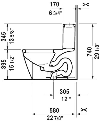 Duravit Starck 2 One-Piece Single Flush Toilet 213301