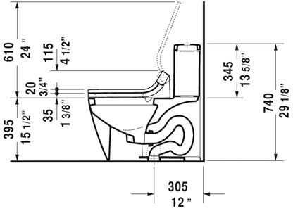 Duravit Starck 2 One-Piece Single Flush Toilet 213301