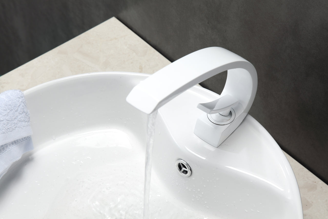 Kube Bath Aqua Arcco Single Hole Mount Bathroom Vanity Faucet