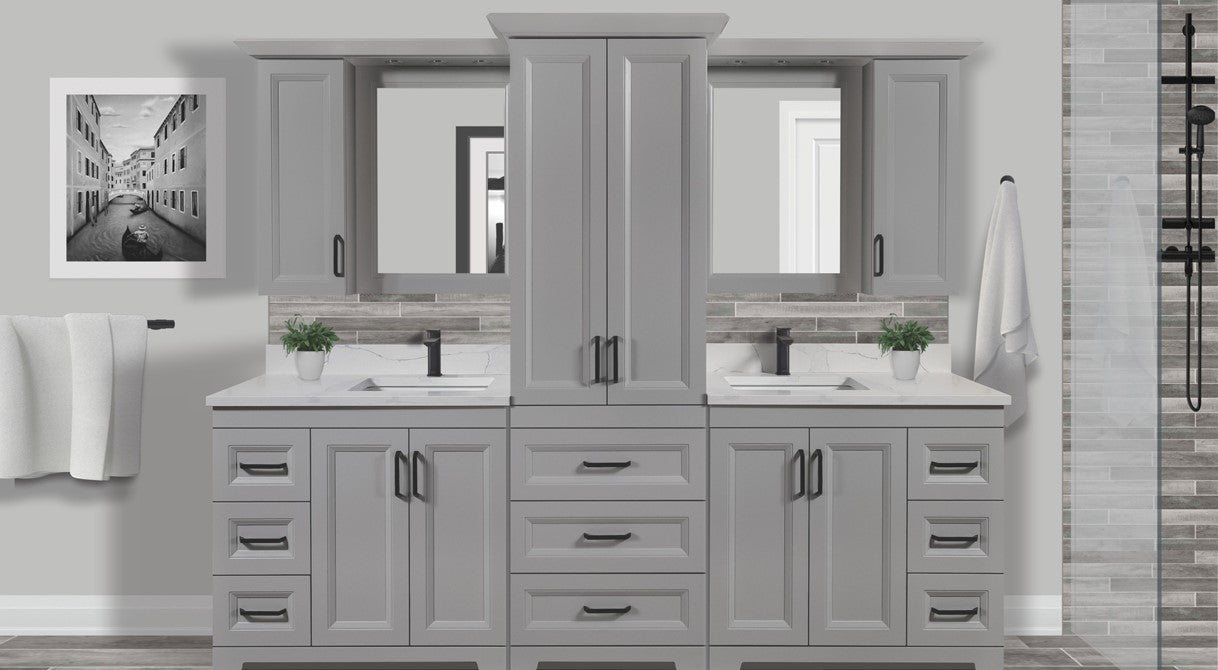 AHM MDF Vista Flat 72" Double Sink Stylish Bathroom Vanity