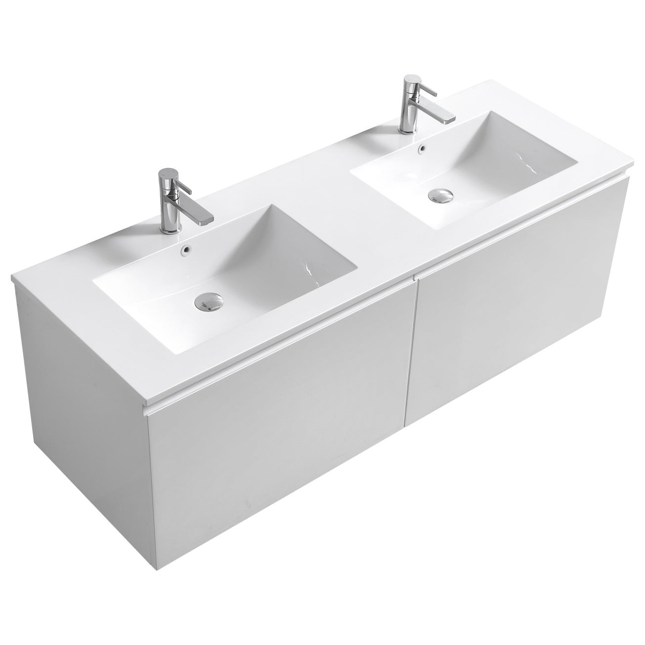 Vanité de salle de bain moderne Balli à double lavabo Kube Bath 60″