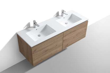 Vanité de salle de bain moderne Balli à double lavabo Kube Bath 60″