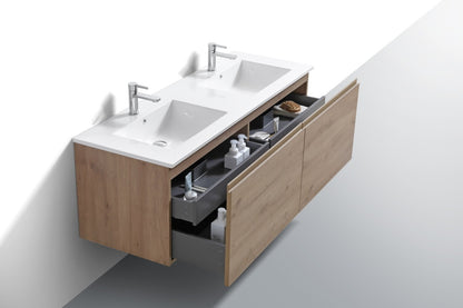 Vanité de salle de bain moderne Balli à double lavabo Kube Bath 60″