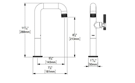 Robinet de lavabo monotrou haut 10H Tenzo BELLACIO-F avec drain