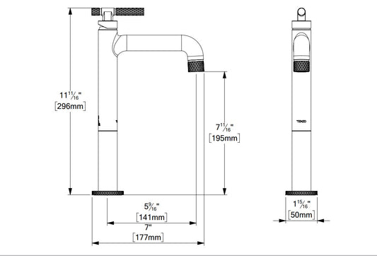 Robinet de lavabo monotrou haut 11H Tenzo BELLACIO-F avec drain