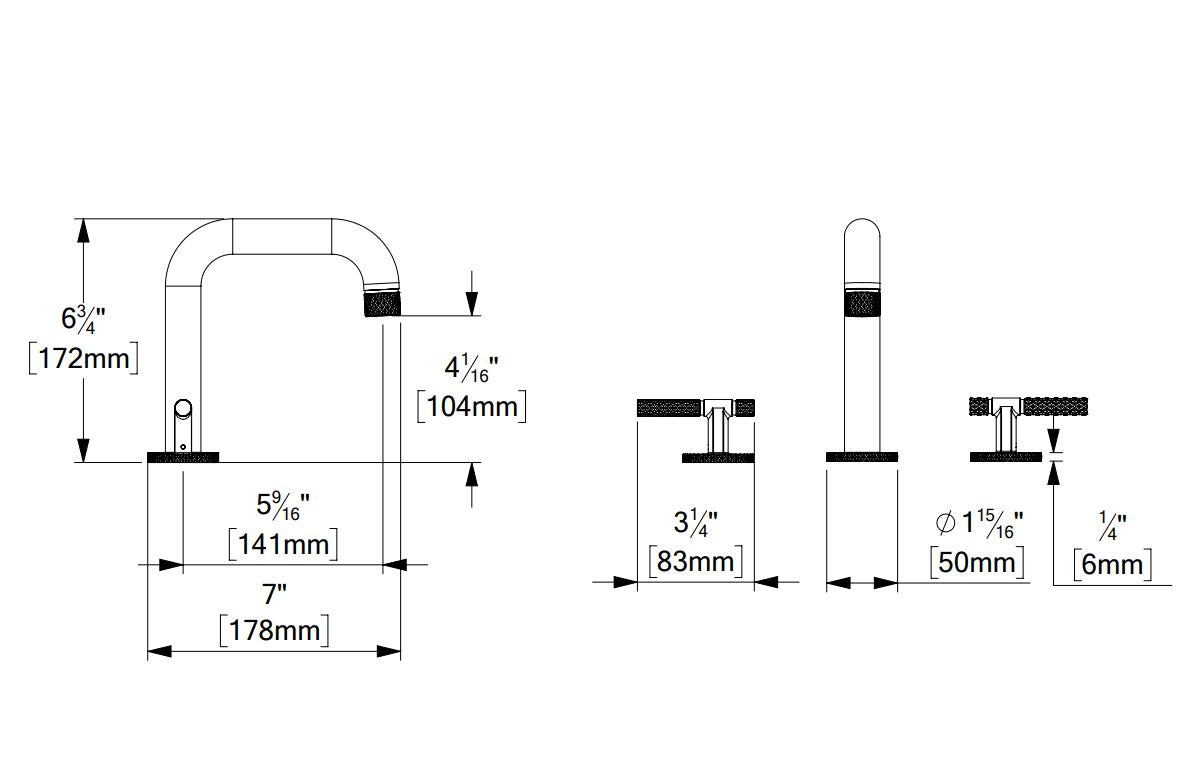 Tenzo Robinet de lavabo BELLACIO-F 8 pouces avec drain