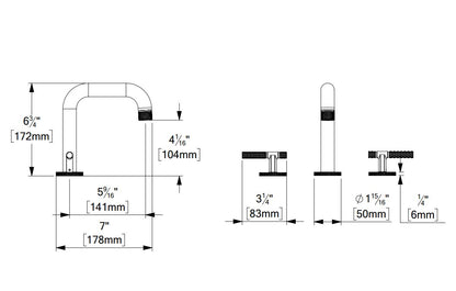 Tenzo Robinet de lavabo BELLACIO-F 8 pouces avec drain