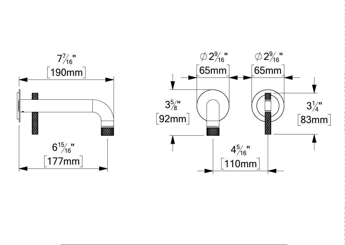 Tenzo BELLACIO-C Wall mount Lavatory Faucet With Drain BE14