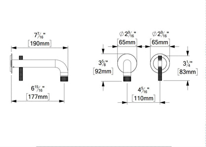 Tenzo BELLACIO-C Wall mount Lavatory Faucet With Drain BE14