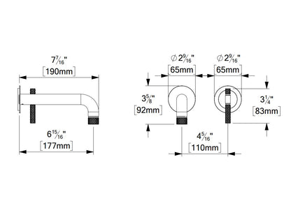 Tenzo BELLACIO-F BE14 Wall Mount Lavatory Faucet With Drain