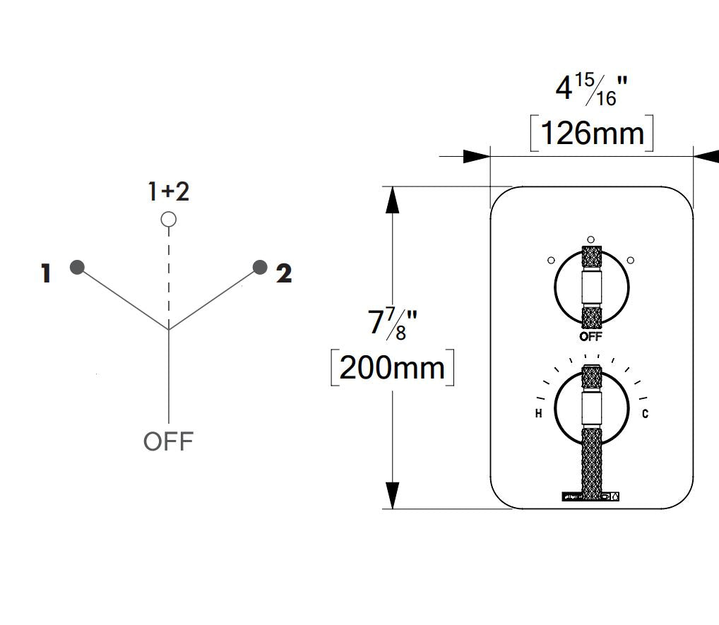 Tenzo BELLACIO T-box Thermostatic 3 Function Valve With Diverter (BET)