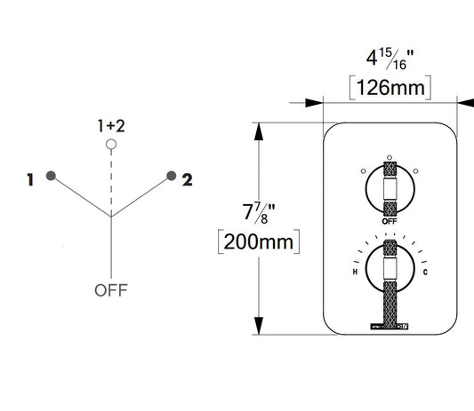 Tenzo BELLACIO T-box Vanne thermostatique 3 fonctions avec inverseur (BET)