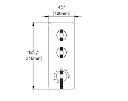 Tenzo BELLACIO-C EXTENZA Thermostatic 2 Function Valve