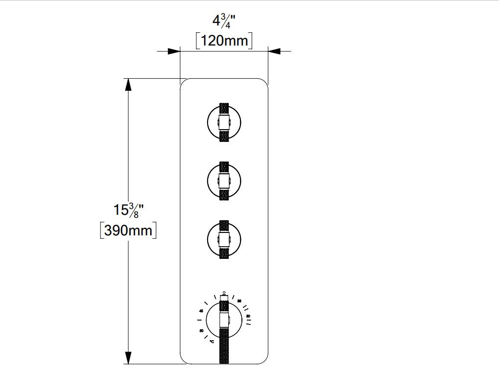 Tenzo BELLACIO-C EXTENZA Thermostatic 3 Function Valve