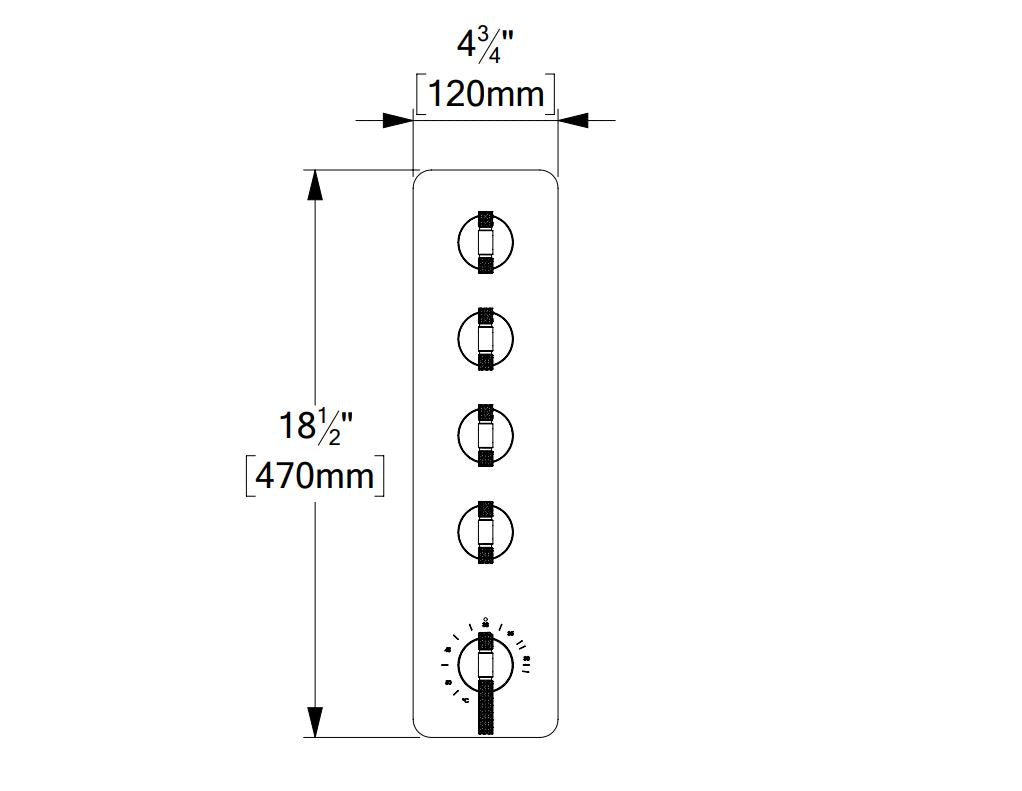 Tenzo BELLACIO-C EXTENZA Thermostatic 4 Function Valve