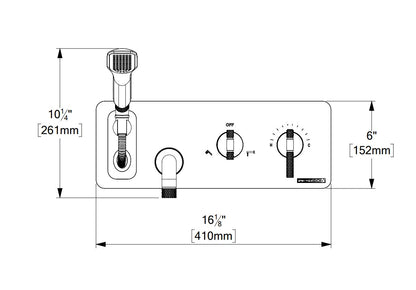 Tenzo BELLACIO-F 73 Wall Mount Tub Filler With Retractable Hose