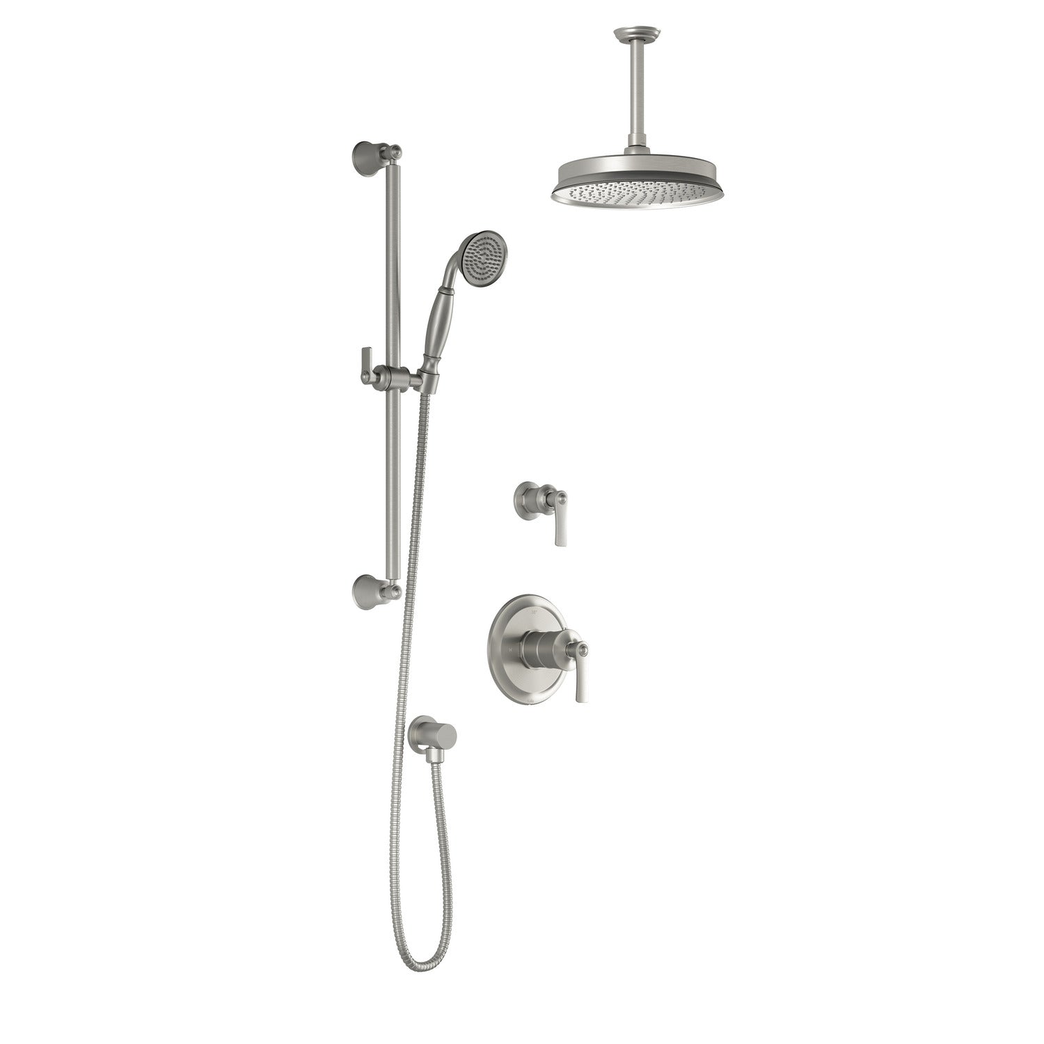 Kalia RUSTIK TD2 AQUATONIK T/P Shower System with Vertical Ceiling Arm (BF1513-XX-001) - Renoz